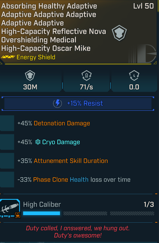 Borderlands 4 – Modded/Modified 30Mil Shield 44 Class Mod perks+ 74 Enhancement Perks