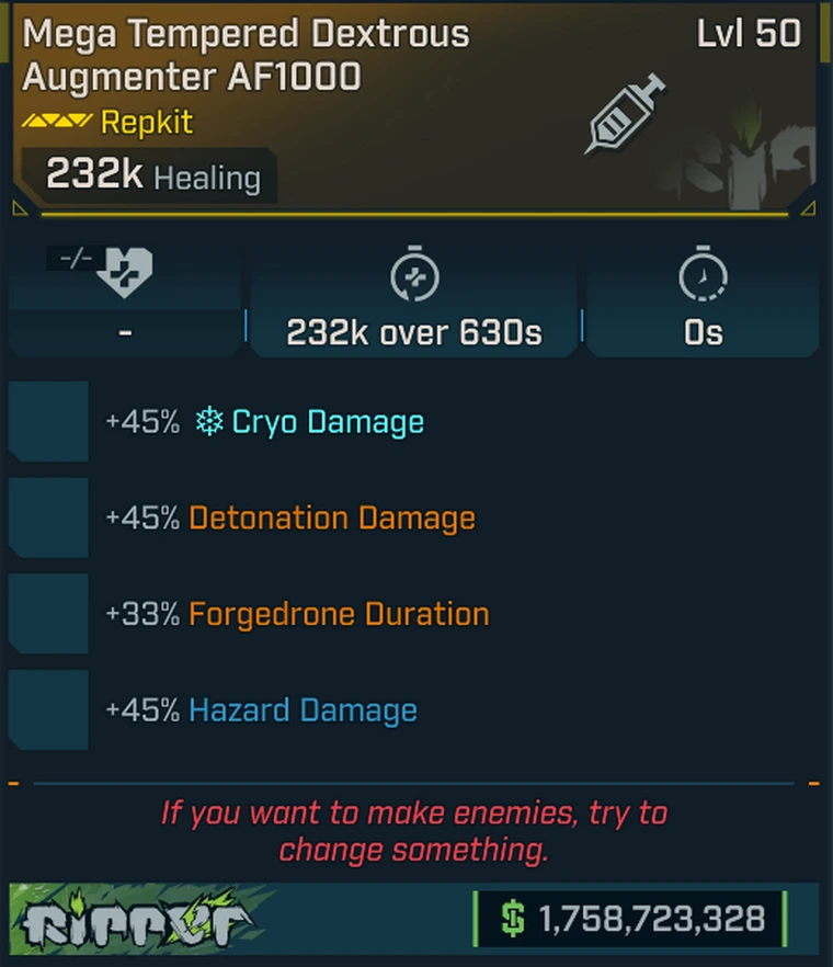 Borderlands 4 – Modded/Modified RepKit – 44 Class Mod Perks and 74 Enhancement Perks