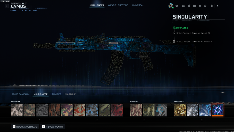 ⭐️SlNGULARITY⭐️✅HANDMADE ✅💥450+ TOTAL CAMOS💥💧17 OPERATORS💧♨️FULL ACCESS ♨️Singularity❄️XBOX /PS/PC❄️STACKED